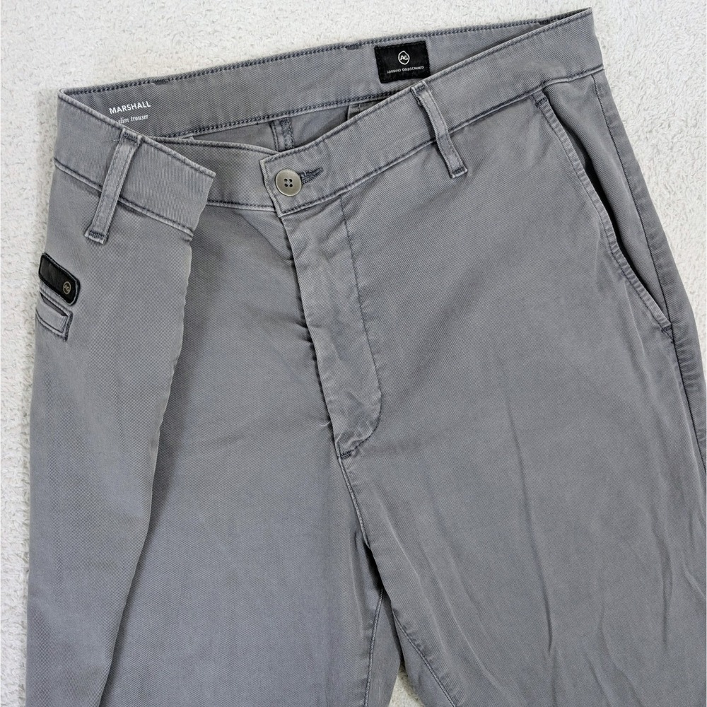 AG Adriano Goldschmied Pants Mens 36 Gray Marshall SLIM Trouser Preppy Casual